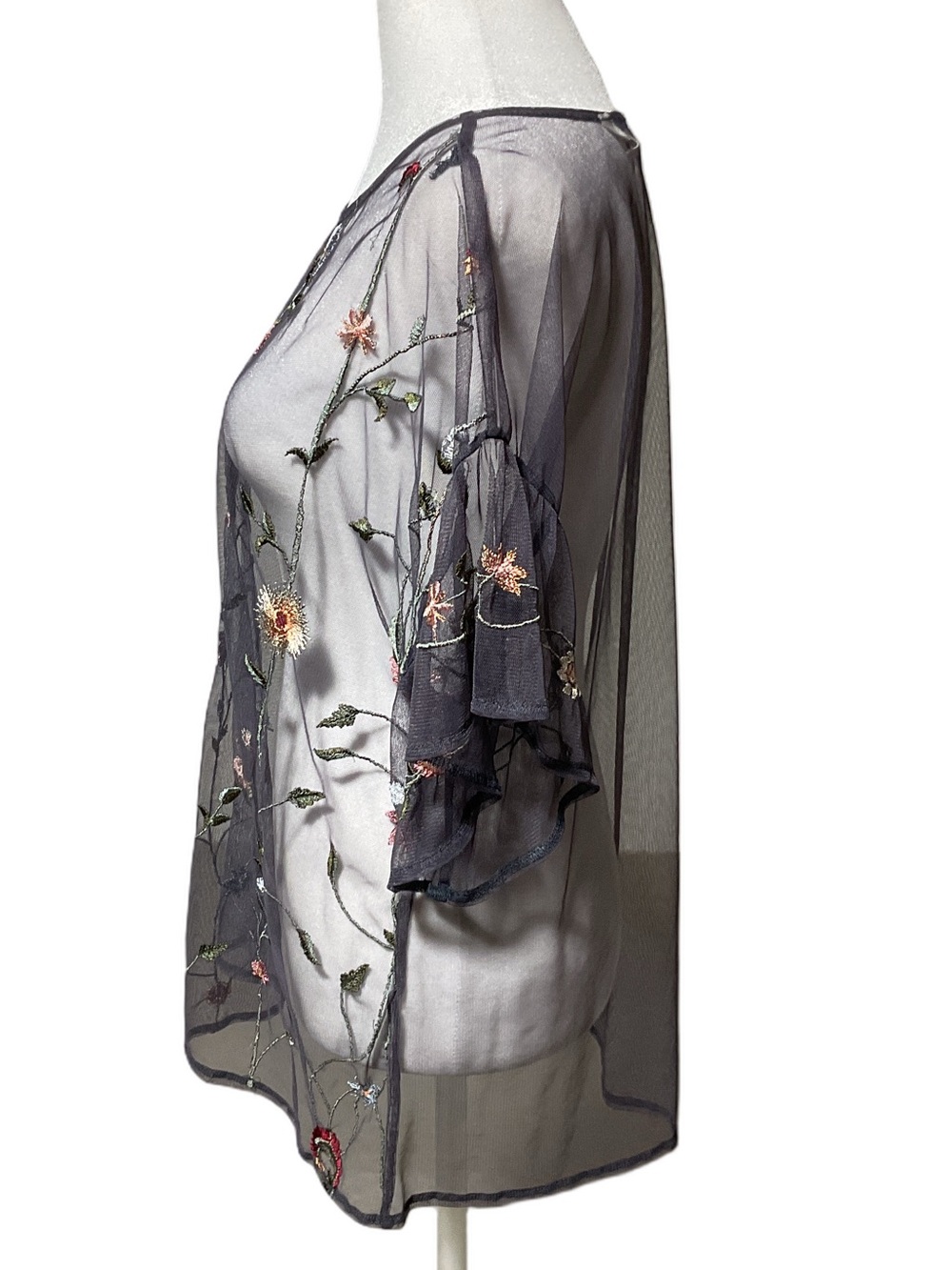 Lucky Brand Sheer Embroidered Blouse - Picture 7 of 11